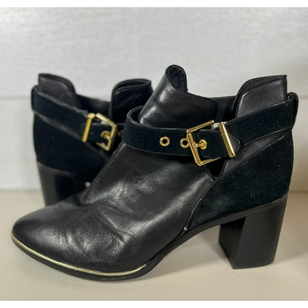 Ted Baker London Nissie Block Heel Leather Ankle Boots Sz 41 EU USA 8 Going Out - Picture 1 of 10